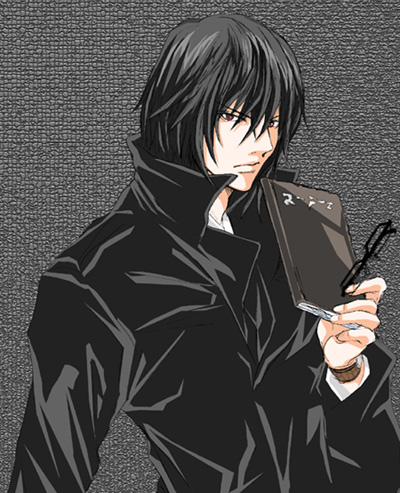 mikami teru, death note, lowres, 00s, black hair, book, brown eyes, glasses