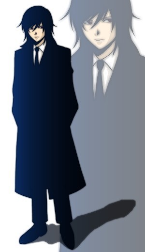 mikami teru, death note, 00s, black hair, jacket, necktie, zoom layer