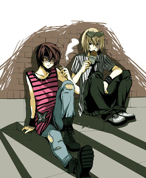 matt (death note), mello (death note), death note, shueisha, 00s, chocolate, cigarette, smoking