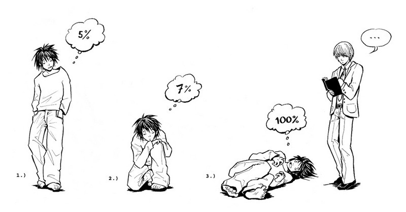 l (death note), yagami light, death note, …, 00s, book, lying, monochrome, sketch, writing