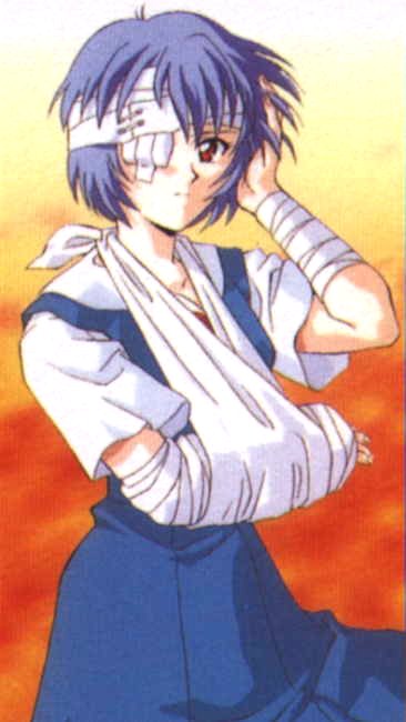 ayanami rei, gainax, neon genesis evangelion, tagme, 1girl, bandages, female focus, kegadoru, solo
