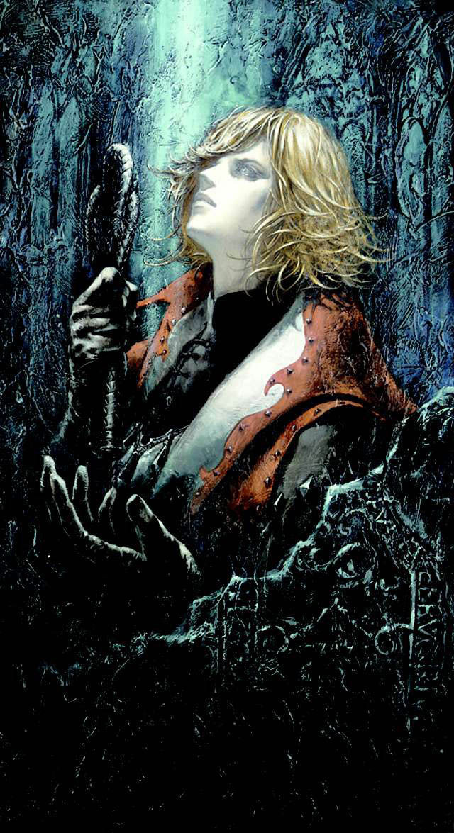 kojima ayami, leon belmont, castlevania: lament of innocence, castlevania (series), konami, official art, tagme, 1boy, blonde hair, whip