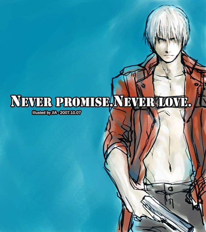 dante (devil may cry), capcom, devil may cry (series), devil may cry 3, 00s, 1boy, gun, weapon