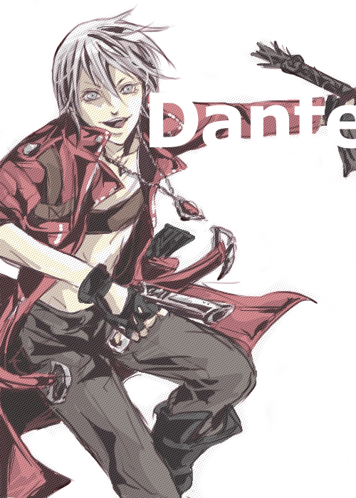 dante (devil may cry), capcom, devil may cry (series), devil may cry 3, 00s, 1boy, gun, sword, weapon