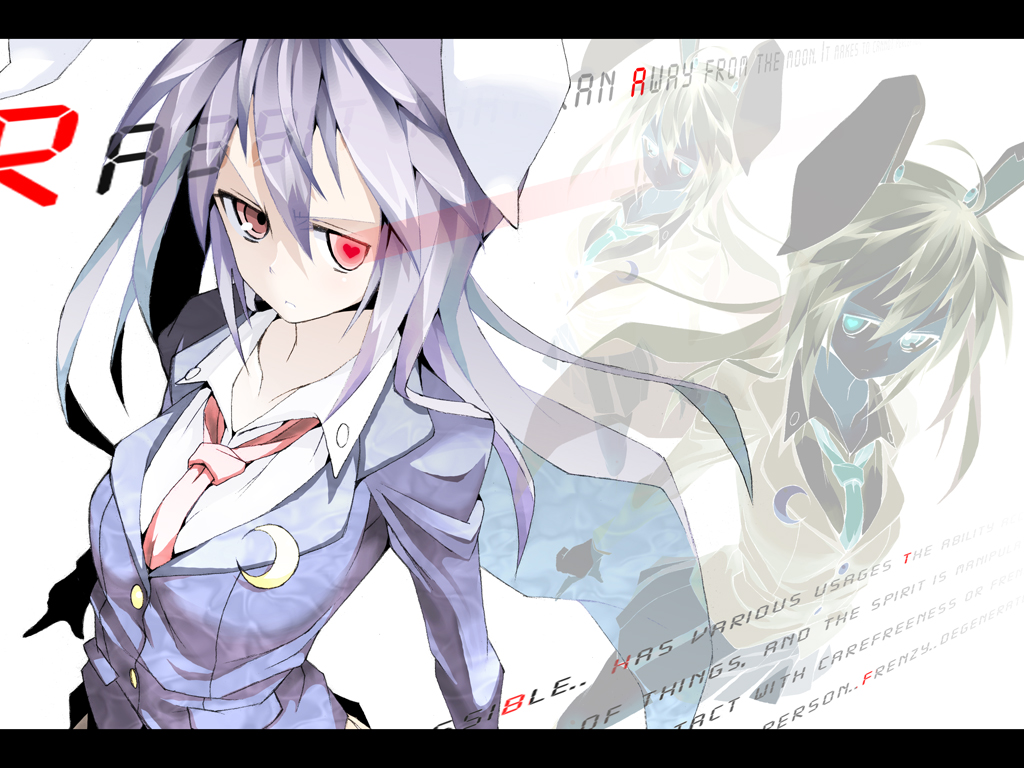 kasuga ayumu (artist), kasuga ayumu (haruhipo), reisen udongein inaba, touhou, bad id, bad pixiv id, 1girl, animal ears, female focus, letterboxed, long hair, purple hair, rabbit ears, solo