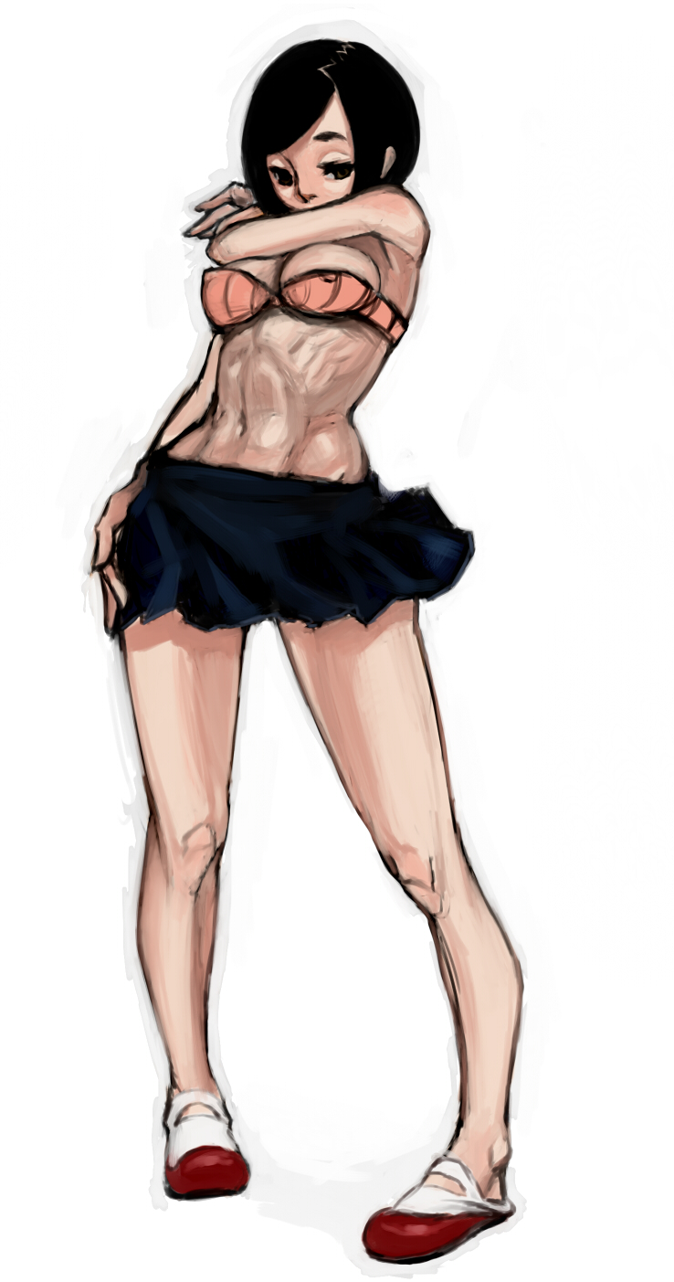talesof, highres, 1girl, black hair, bra, breasts, cleavage, female focus, large breasts, lingerie, solo, underwear
