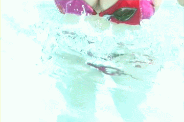animated, animated gif, lowres, photo (medium), source request, 1girl, asian, av idol, bikini, bouncing breasts, breasts, female focus, huge breasts, japanese (nationality), solo, swimsuit, water