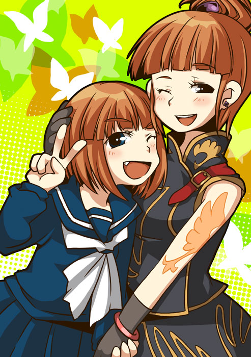 tekin, eva beatrice, ushiromiya eva, umineko no naku koro ni, bad id, bad pixiv id, 00s, aged down, dual persona, school uniform, serafuku, time paradox