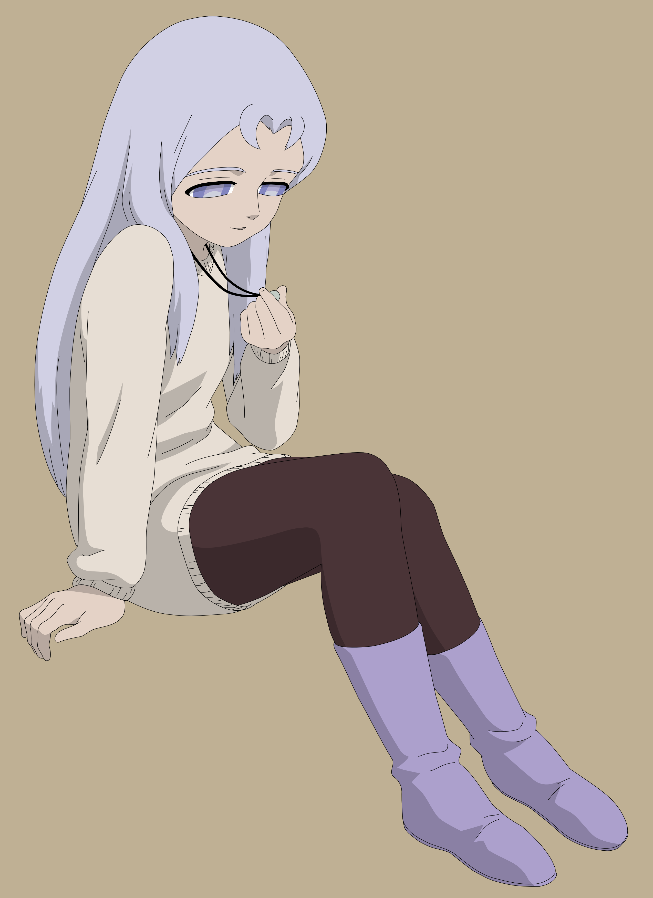 lala-ru, ima soko ni iru boku, absurdres, derivative work, highres, vector trace, 1girl, female focus, pantyhose, solo