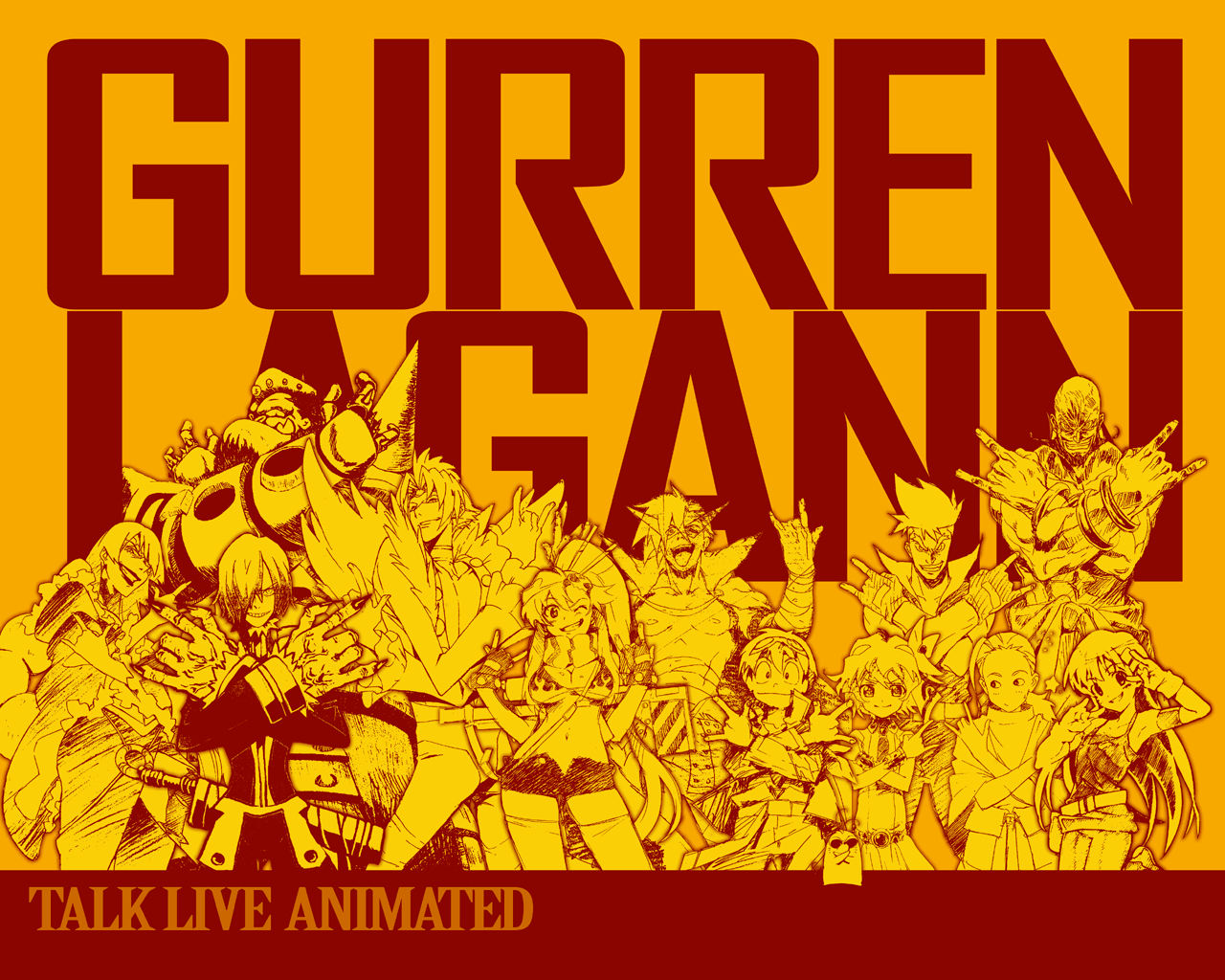 imaishi hiroyuki, nishigori atsushi, sushio, boota (ttgl), cytomander, kamina (ttgl), kittan bachika, kiyal bachika, lordgenome, nia teppelin, rossiu adai, simon (ttgl), thymilph, viral (ttgl), yoko littner, tengen toppa gurren lagann, artist collaboration, artist request, 00s, 4girls, 6+boys, m/, multiple boys, multiple girls