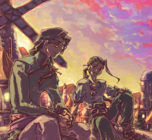 asato, citan uzuki, fei fong wong, xenogears, bad id, bad pixiv id, 2boys, glasses, long hair, male focus, multiple boys