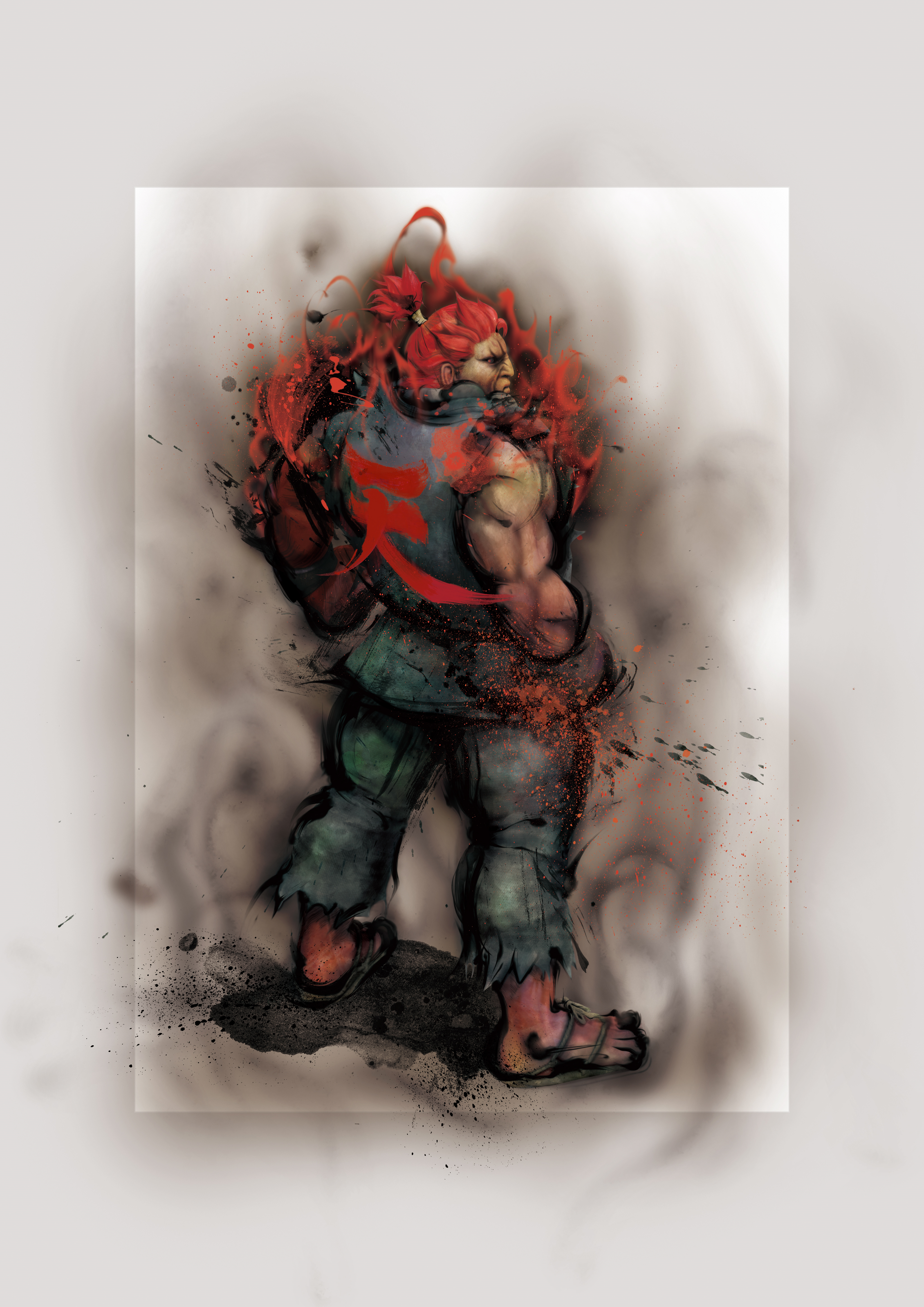 ikeno daigo, akuma (street fighter), capcom, street fighter, street fighter iv (series), absurdres, highres, official art, 1boy, male focus, solo
