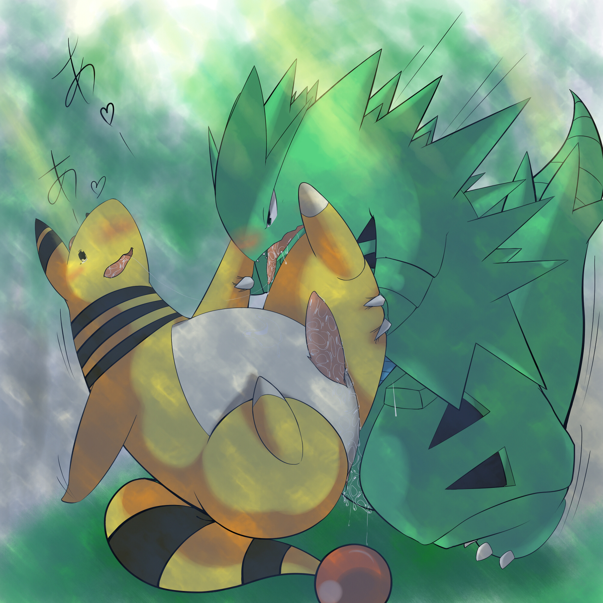 Rule34 – If it exists, there is porn of it / ampharos, tyranitar / 113525