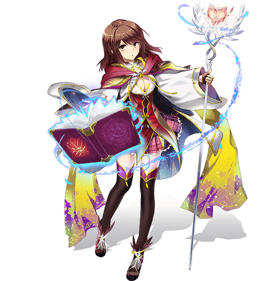 shiina kokomi, girlfriend (kari), tenkuu no crystalia, artist request, official art, 1girl, black gloves, black thighhighs, book, bow, brown eyes, brown hair, cape, coat, day, floating, floating book, floating object, gloves, jewelry, magic, magic book, medium hair, necklace, open book, plaid clothes, plaid skirt, red cape, red skirt, skirt, spellcaster type, staff, standing, thighhighs, toes, transparent background, white coat