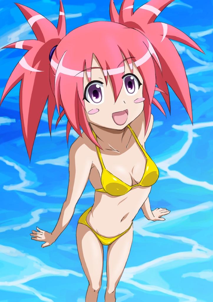 edomae lunar, seto no hanayome, tagme, 00s, bikini, blush, ocean, swimsuit