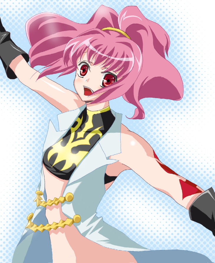 anya alstreim, code geass, bad id, bad pixiv id, 00s, gloves, happy, pink hair, red eyes, smile, solo