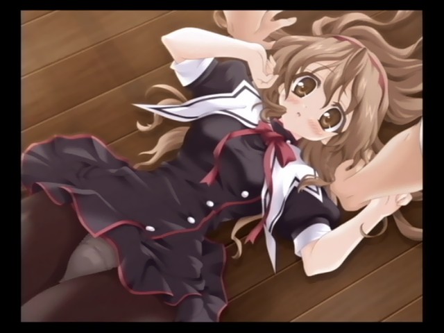 nogizaka haruka, nogizaka haruka no himitsu, anime screenshot, 00s, brown eyes, brown hair, long hair, panties, panties under pantyhose, pantyhose, school uniform, serafuku, solo, underwear