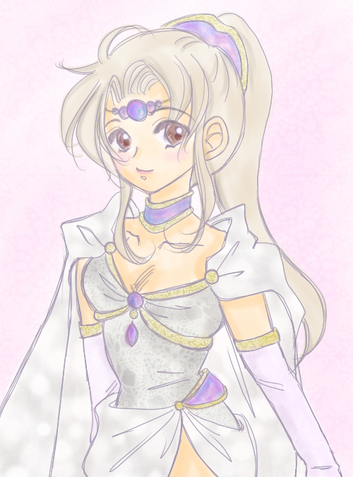 rosa farrell, final fantasy, final fantasy iv, 1990s (style), 1girl, bad anatomy, blonde hair, brown eyes, cape, elbow gloves, female focus, gloves, long hair, ponytail, retro artstyle, solo