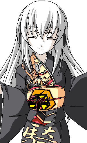 suigintou, rozen maiden, animated, animated gif, lowres, 00s, closed eyes, japanese clothes, oekaki, smile, solo
