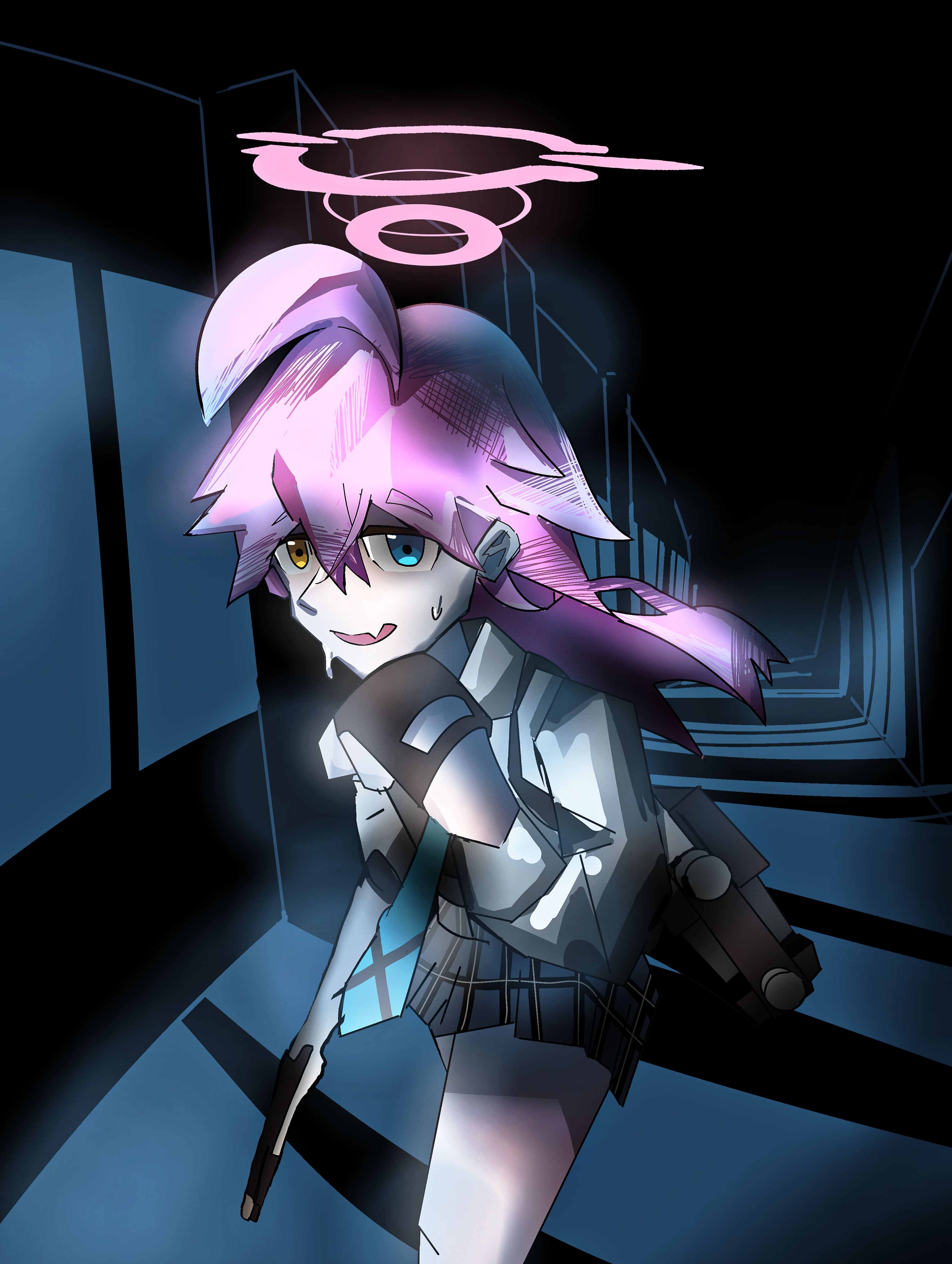 hoshino (blue archive), absurdres, highres, non-web source, akutami gege (style)