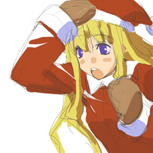 kizaki, lowres, tagme, christmas, oekaki, santa costume, solo