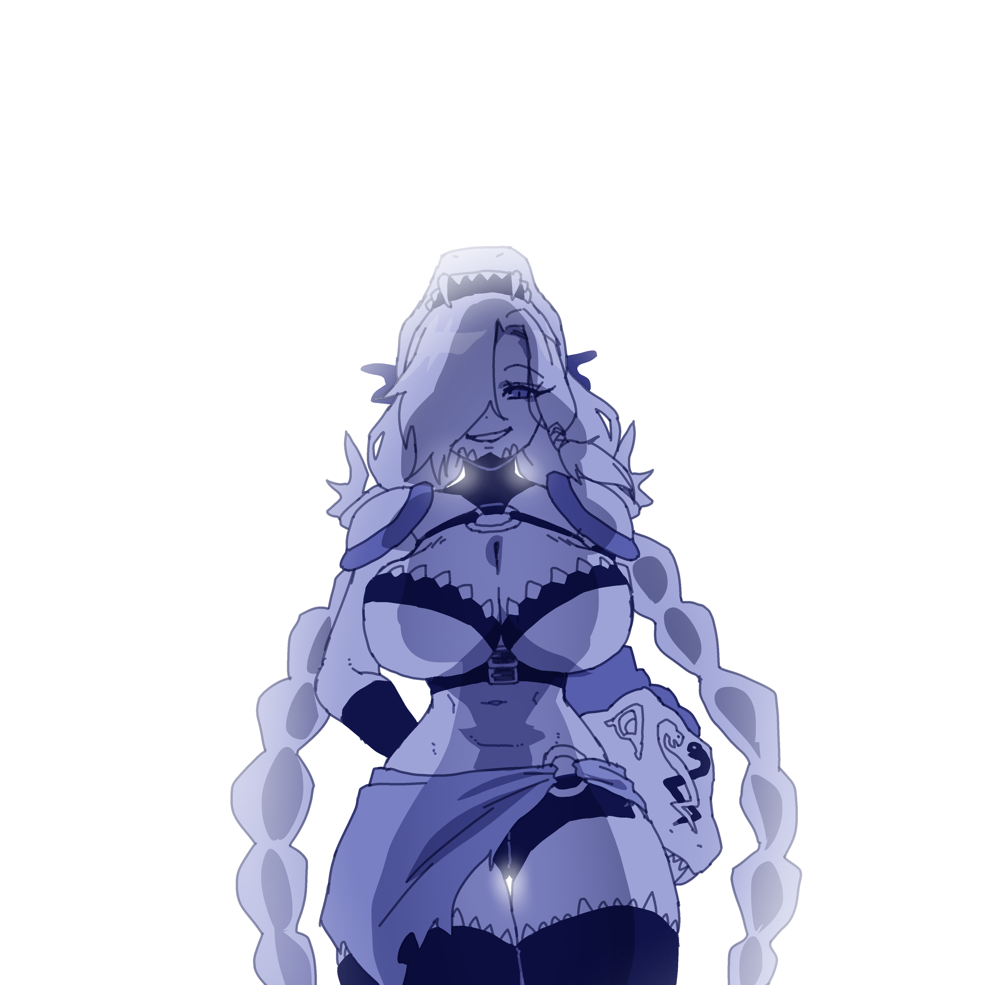 gerusyu, mervamon, digimon, 1girl, digimon (creature), simple background, white background
