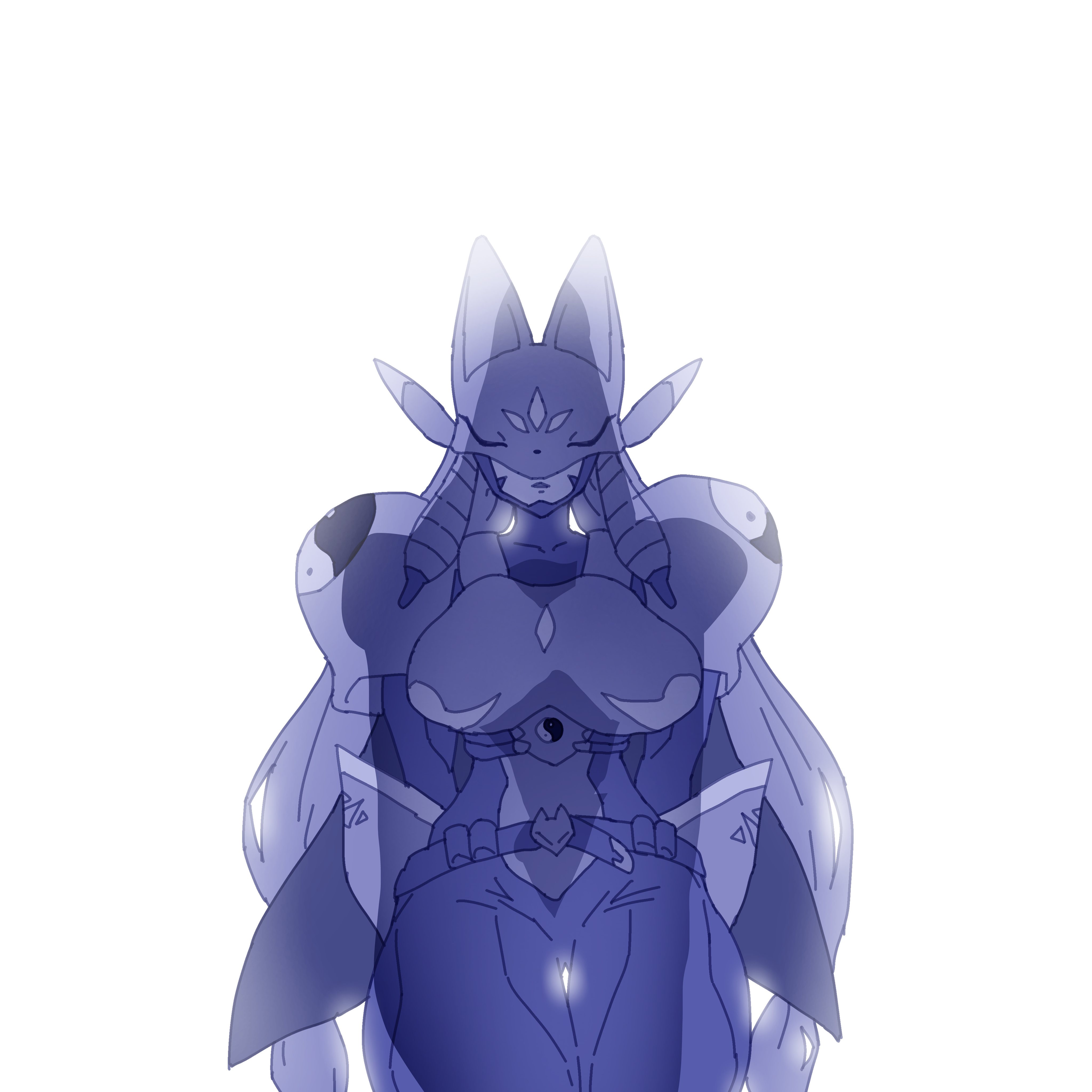 gerusyu, sakuyamon, digimon, 1girl, digimon (creature), simple background, white background