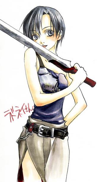 creidne (fire emblem), fire emblem, fire emblem: genealogy of the holy war, nintendo, armor, black hair, grey eyes, short hair, sword, tongue, weapon
