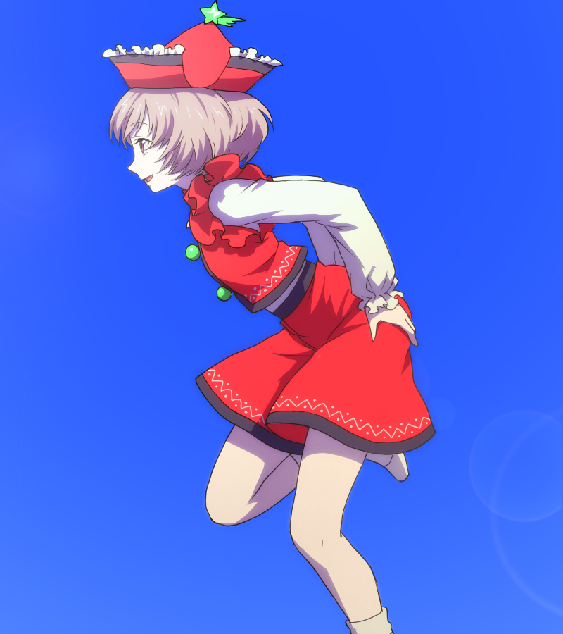 egawa satsuki, lyrica prismriver, touhou, 1girl, brown hair, female focus, hat, short hair, simple background, solo, standing