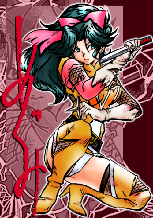 oka megumi, choudenji machine voltes v, 1970s (style), 1girl, boots, dagger, female focus, fishnets, gloves, green eyes, green hair, knife, matching hair/eyes, ninja, oldschool, panties, retro artstyle, ribbon, shuriken, solo, thigh boots, thighhighs, torn clothes, underwear, weapon