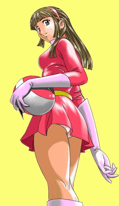 yumi sayaka, mazinger (series), mazinger z, toei company, boots, brown eyes, brown hair, gloves, hairband, helmet, long hair, panties, solo, underwear