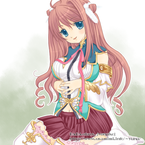 yunako (artist), ryuubi (koihime musou), koihime musou, bad id, bad pixiv id, lowres, 00s, 1girl, blue eyes, breasts, brown hair, cone hair bun, female focus, hair bun, large breasts, long hair, solo