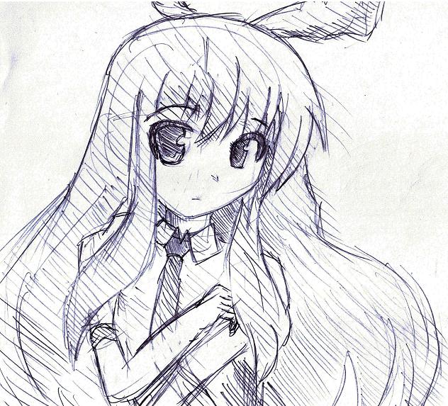 reisen udongein inaba, touhou, self-upload, tagme, 1girl, female focus, sketch, solo