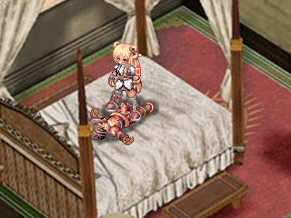 archer (ragnarok online), ragnarok online, animated, animated gif, lowres, blonde hair, clothed sex, cowgirl position, cum, cum in pussy, incest, pixel art, qvga, sex, straddling, swordman, text focus, thighhighs, uncensored, vaginal