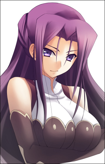 zinno, cornelia li britannia, code geass, 00s, 1girl, braid, breasts, crossed arms, elbow gloves, female focus, gloves, large breasts, long hair, purple eyes, purple hair, smile, solo, turtleneck