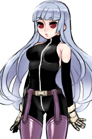 kula diamond, snk, the king of fighters, lowres, 1girl, detached sleeves, female focus, gloves, long hair, red eyes, solo