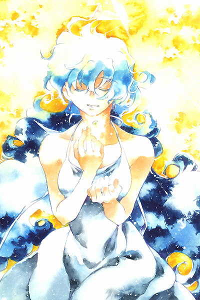akutsu (yuumi), nia teppelin, tengen toppa gurren lagann, 00s, closed eyes, dress, multicolored hair, solo