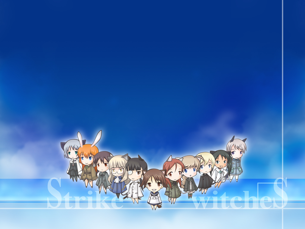 charlotte e. yeager, eila ilmatar juutilainen, erica hartmann, francesca lucchini, gertrud barkhorn, lynette bishop, minna-dietlinde wilcke, miyafuji yoshika, perrine h. clostermann, sakamoto mio, sanya v. litvyak, strike witches, world witches series, tagme, 00s, chibi
