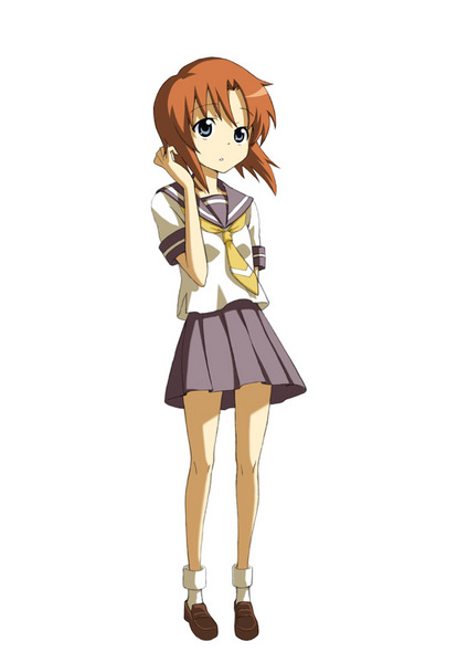 mana (gakuburu), ryuuguu rena, higurashi no naku koro ni, resized, blue eyes, orange hair, pixiv thumbnail, school uniform, serafuku