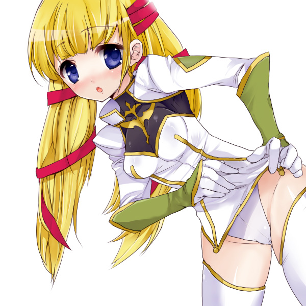 yu (pixiv), yunomi (p-3-q), monica kruszewski, code geass, bad id, bad pixiv id, 00s, 1girl, blonde hair, blush, female focus, long hair, solo, thighhighs