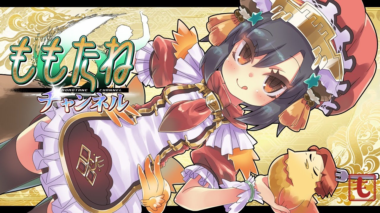 wazawogi (wzog), sangokushi taisen, non-web source, 1girl, animal, bird, black hair, black thighhighs, blush, bob cut, breasts, brown eyes, chinese clothes, closed mouth, cowboy shot, dress, frilled dress, frills, hair between eyes, hand on own hip, hand up, hanfu, hat, holding, holding animal, holding bird, licking lips, logo, looking at viewer, necktie, puffy short sleeves, puffy sleeves, raccoon tail, red hat, red necktie, ryuki (sangokushi taisen), scrunchie, short hair, short sleeves, sidelocks, small breasts, smile, solo, standing, tail, thighhighs, tongue, tongue out, tsurime, wrist scrunchie, yellow background