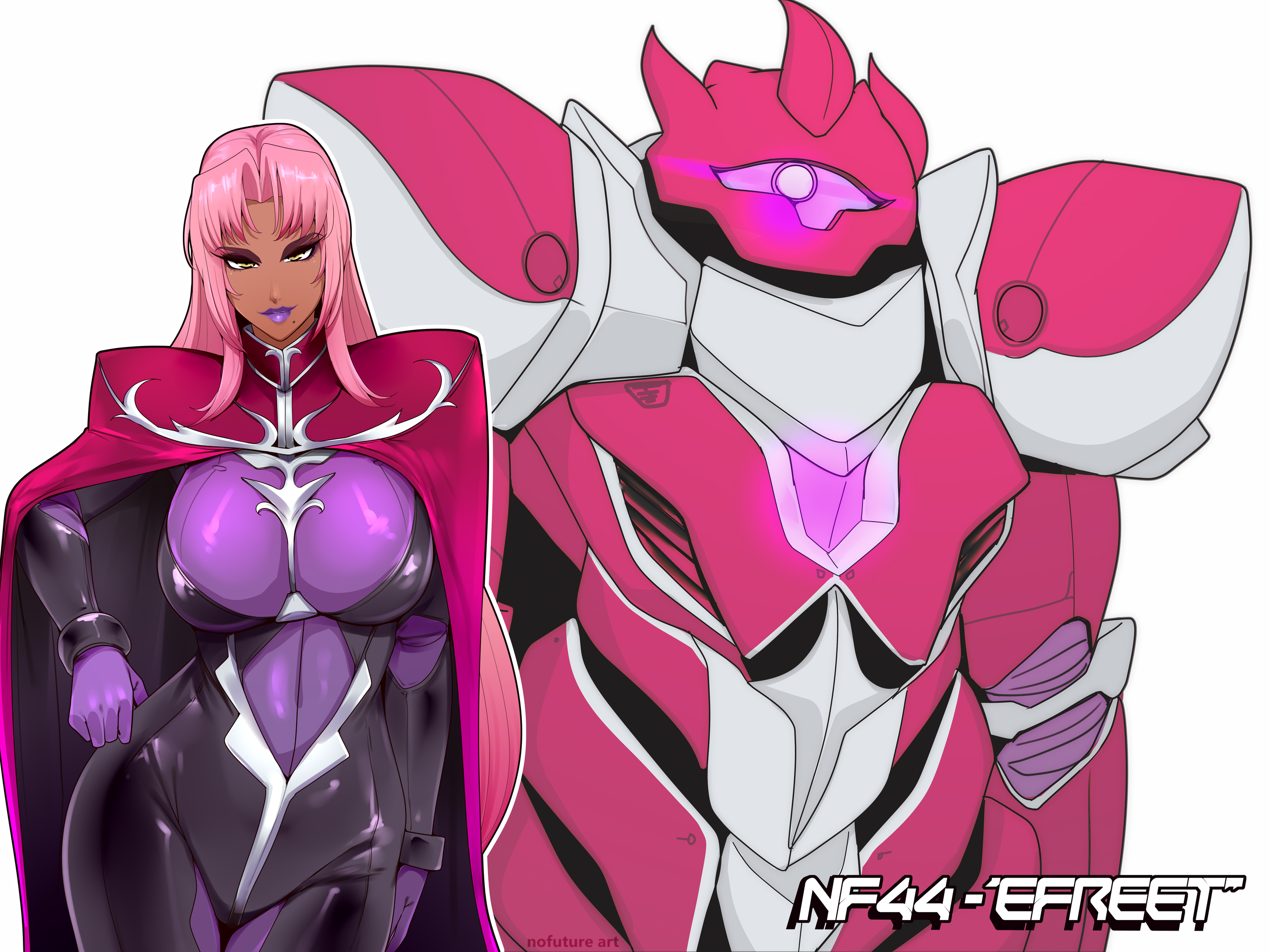 nofuture, ingrid (taimanin asagi), taimanin (series), taimanin murasaki, 1girl, breasts, dark-skinned female, dark skin, large breasts, long hair, mecha, robot