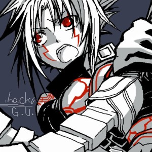 hack, haseo, .hack//, .hack//g.u., bandai, cyber connect 2, blade, lowres, 00s, red eyes, white hair