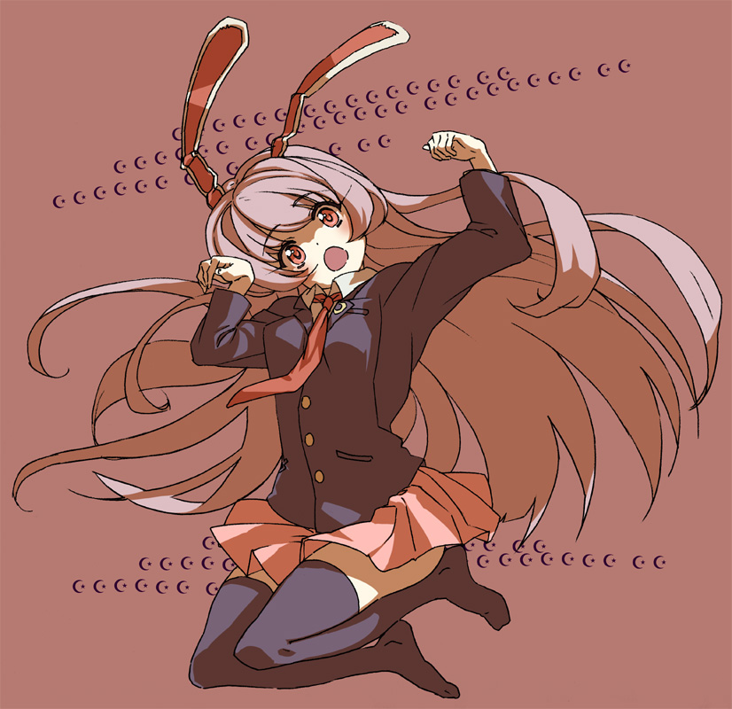 nejireru, reisen udongein inaba, touhou, bad id, bad pixiv id, 1girl, animal ears, female focus, full body, long hair, purple hair, rabbit ears, skirt, socks, solo, thighhighs