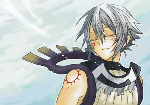 hack, haseo, .hack//, .hack//g.u., bandai, cyber connect 2, lowres, 00s, 1boy, male focus, outdoors, sky, solo, tears, white hair