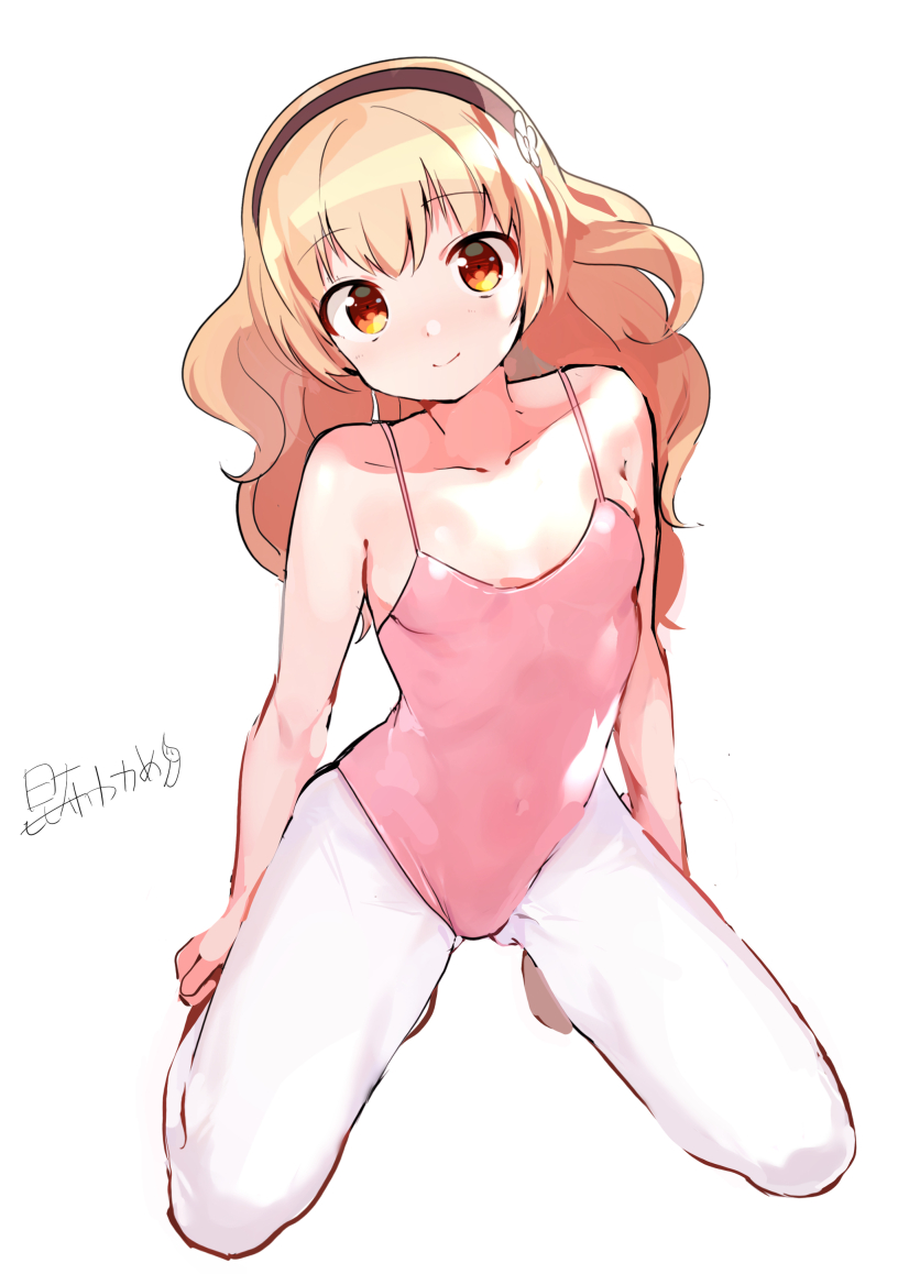 konbu wakame, yumemiru prima girl, 1girl, ballerina, leotard, miyu (yumemiru prima girl), panties, pink leotard, underwear, white panties