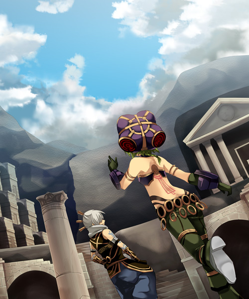 asta (.hack//), iyoten, .hack//, .hack//g.u., bandai, cyber connect 2, 00s, green hair, white hair