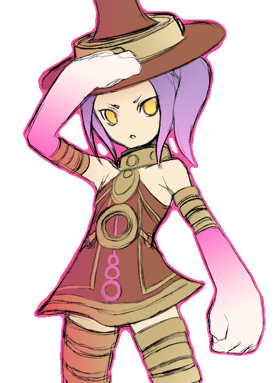 hack, .hack//, .hack//g.u., bandai, cyber connect 2, tagme, 00s, 1girl, female focus, gloves, hat, ponytail, purple hair, solo, yellow eyes