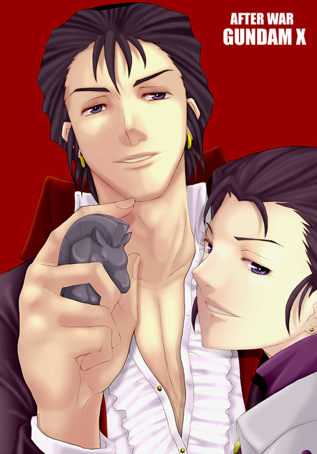 kannagi kaname, olba frost, shagia frost, after war gundam x, gundam, bad id, bad pixiv id, 2boys, board game, brothers, chess, chess piece, knight (chess), male focus, multiple boys, siblings