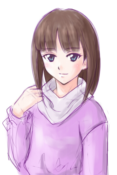 satogo, tiffa adill, after war gundam x, gundam, bad id, bad pixiv id, 1girl, blue eyes, brown hair, female focus, long hair, looking at viewer, solo, white background